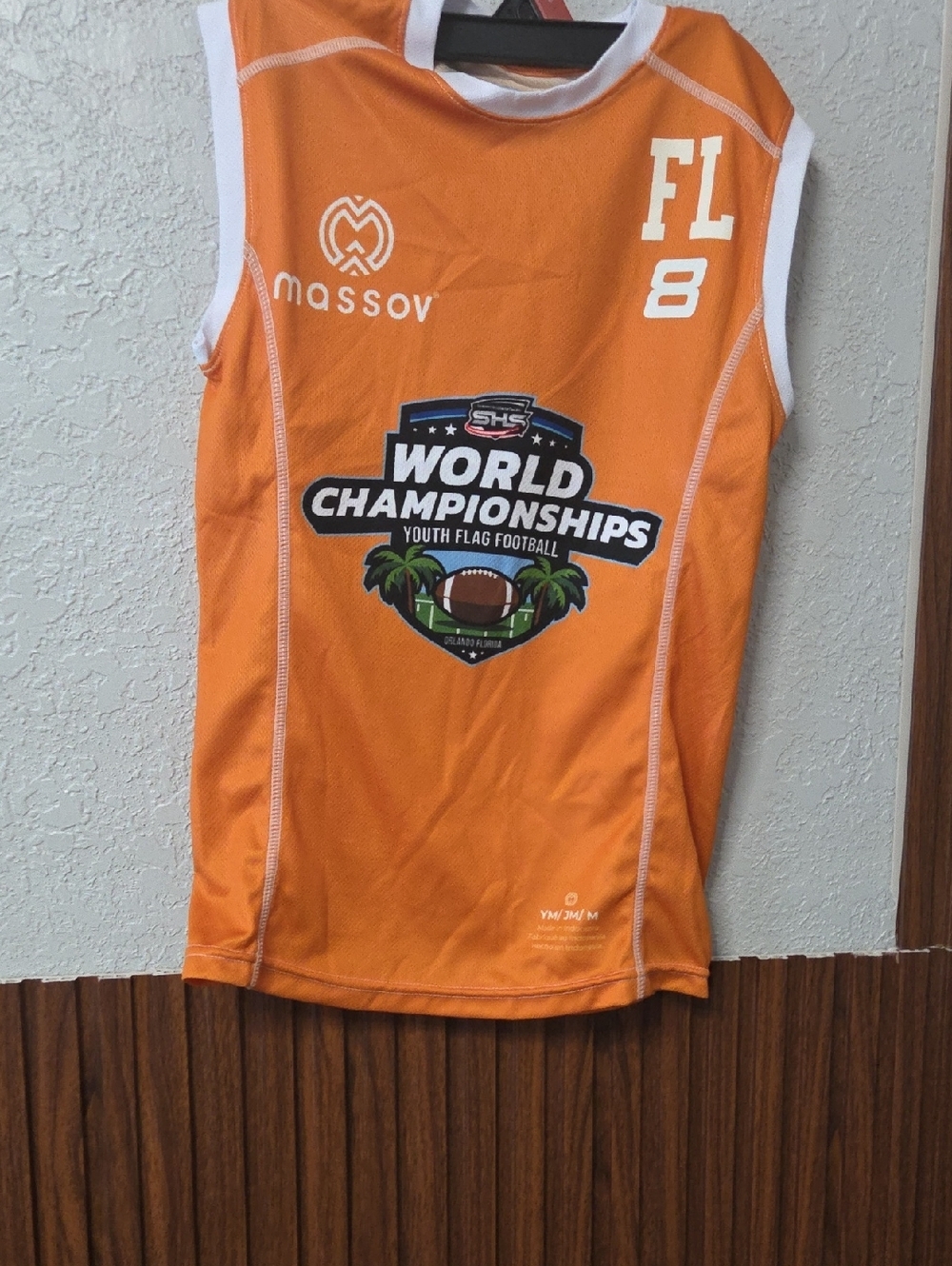 Massov Orange World Championships Youth Flag Football Jersey